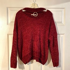 Maroon Scoop Neck Sweater